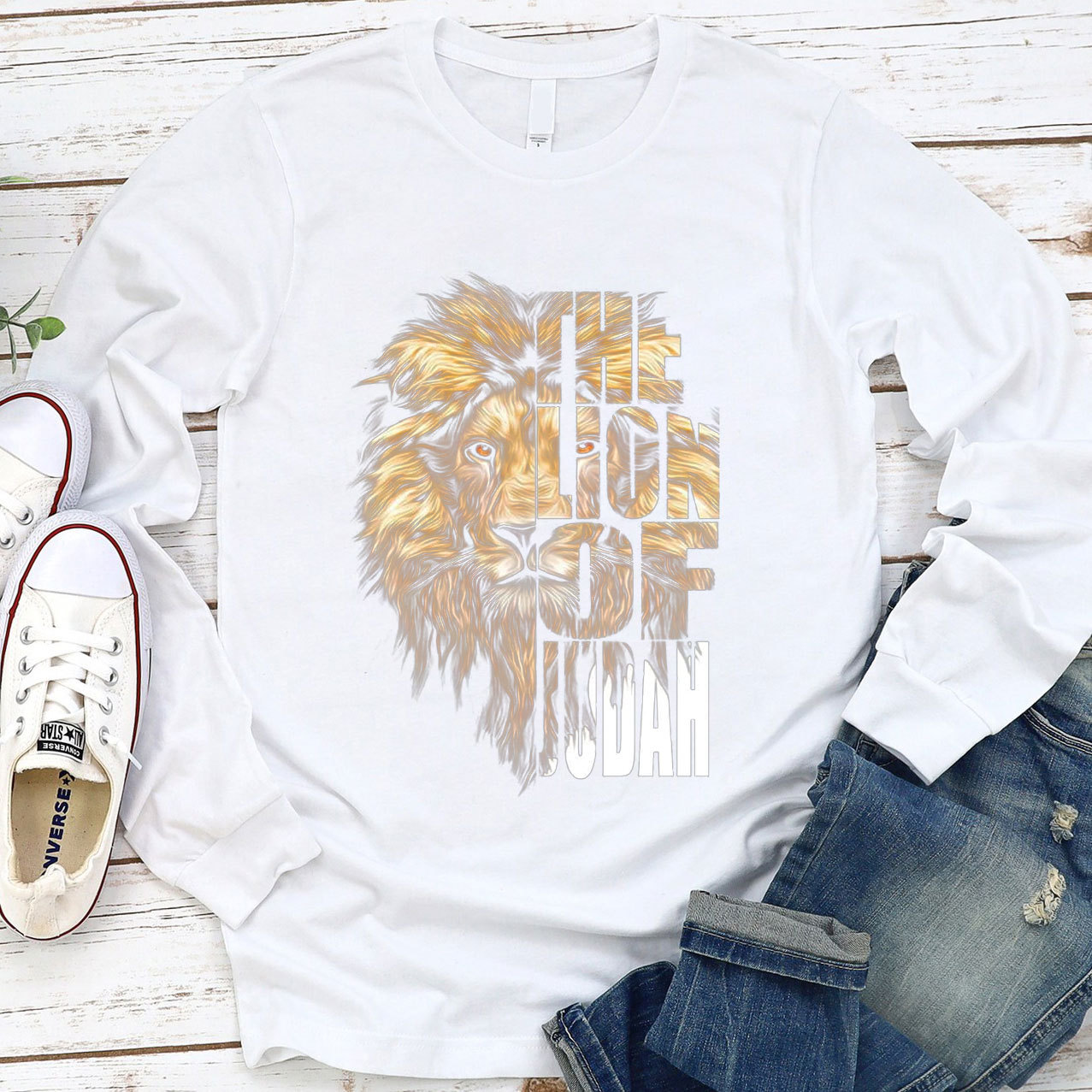 The Lion of Judah Mens Long Sleeve Tee