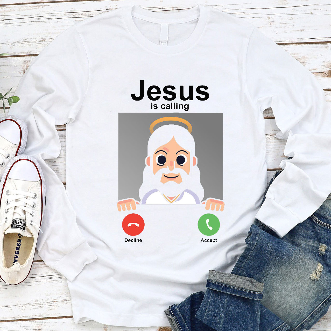 Jesus Is Calling Long Sleeve Tee