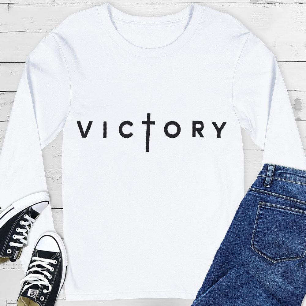 Black Christian Victory Long Sleeve T-Shirt