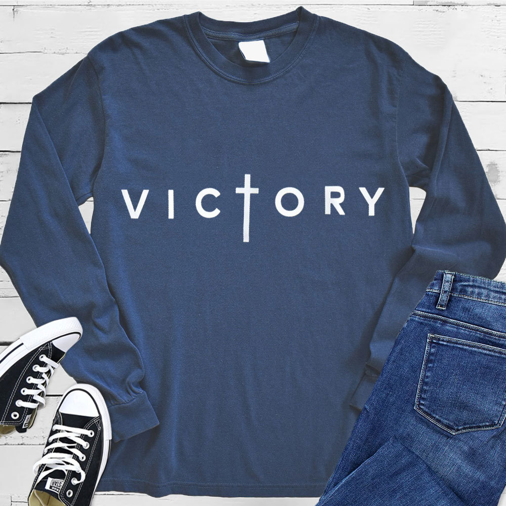 Black Christian Victory Long Sleeve T-Shirt