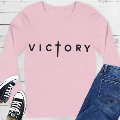 Black Christian Victory Long Sleeve T-Shirt