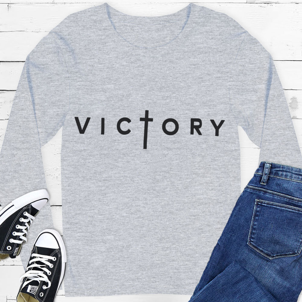 Black Christian Victory Long Sleeve T-Shirt