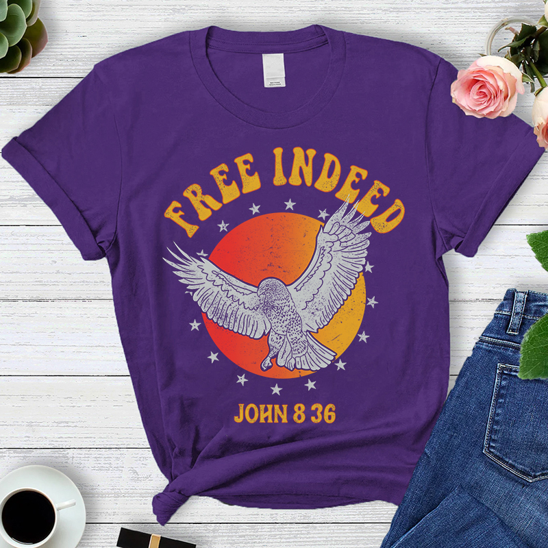 Free Indeed John 8:36 Christian T-Shirt
