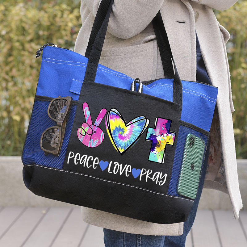 Peace Love Pray Tote Bag