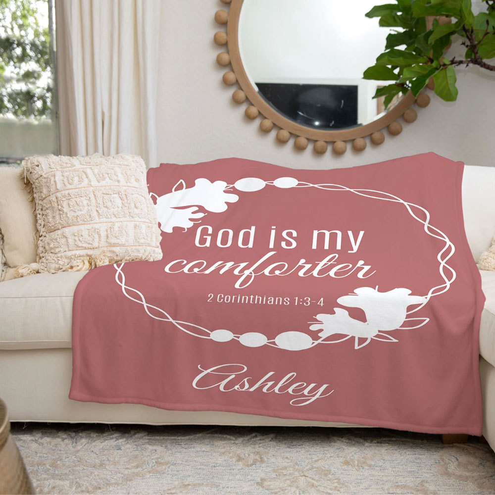 God Is My Comforter Custom Name Blanket Sale GuidingCross