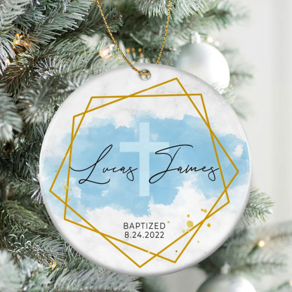 Personalized Name & Date Baptism Ornament