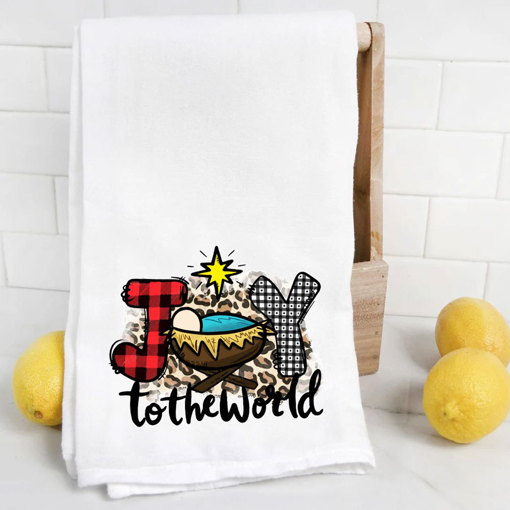 Joy to the World Christmas Tea Towel