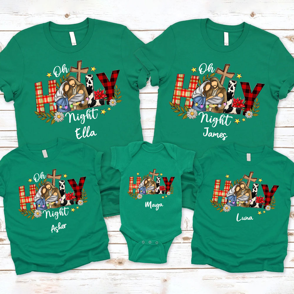 Oh Holy Night Family Matching Shirts