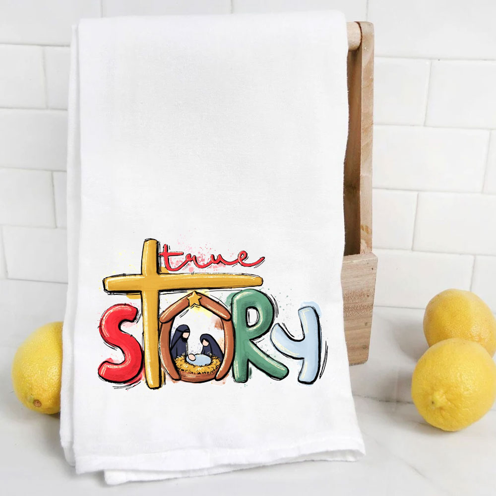 True Story Nativity Tea Towel