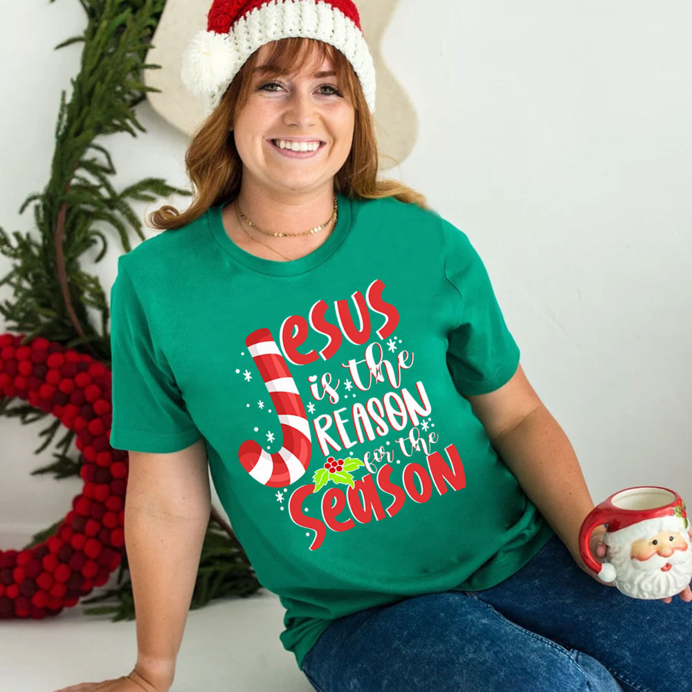 Jesus Is the Reason for the Season Christian Christmas Family Matching Shirts