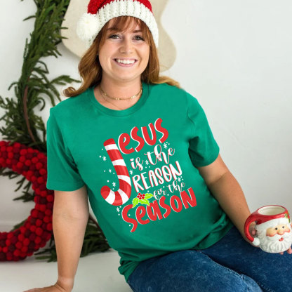Jesus Is the Reason for the Season Christian Christmas Family Matching Shirts