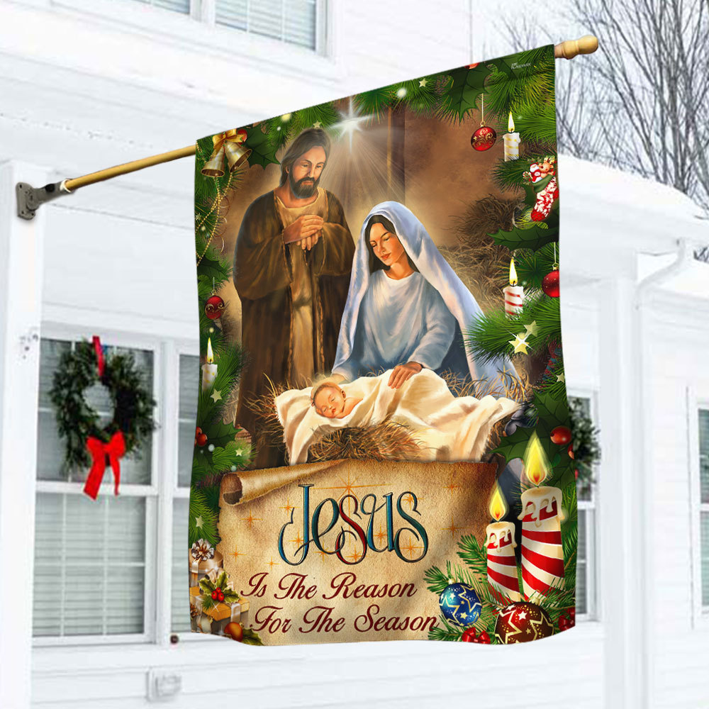 Jesus Is the Reason for the Season Christmas Flag