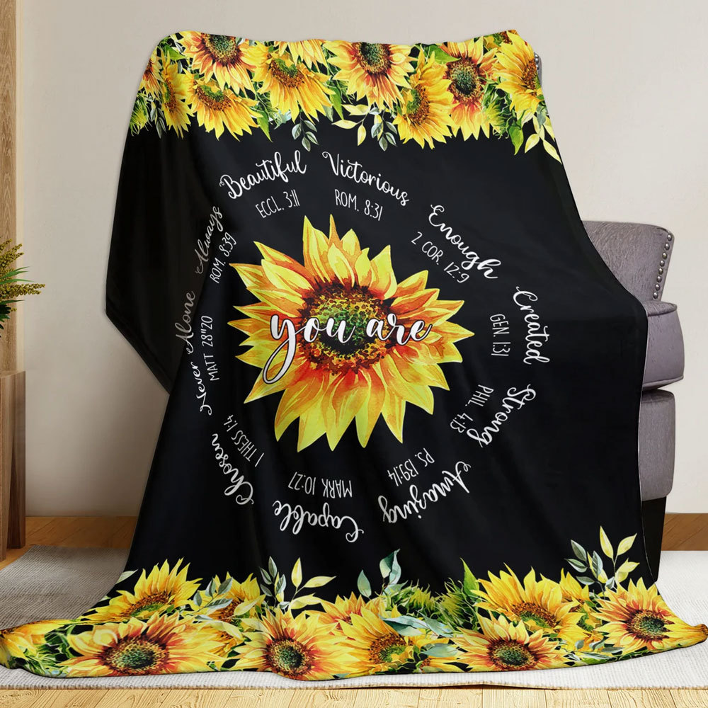 Christian You Are Sunflower Throw Blanket