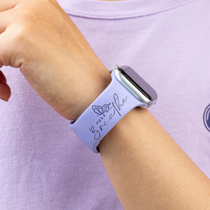 Just Breathe Butterfly Engraved Watch Band for Apple, Fitbit and Samsung