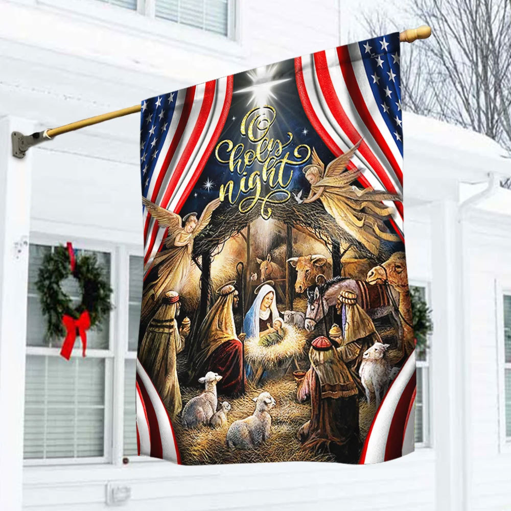 Oh Holy Night Christmas Flag