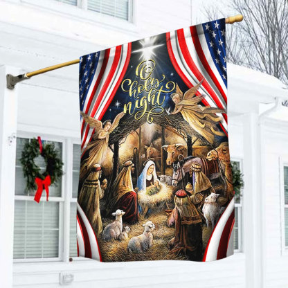Oh Holy Night Christmas Flag