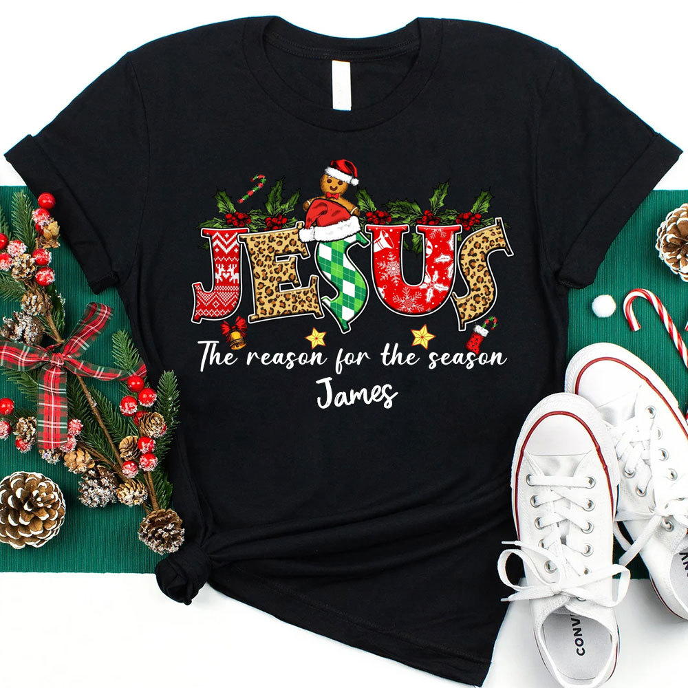 Personalized Jesus Is the Reason Christmas Christian T-Shirt