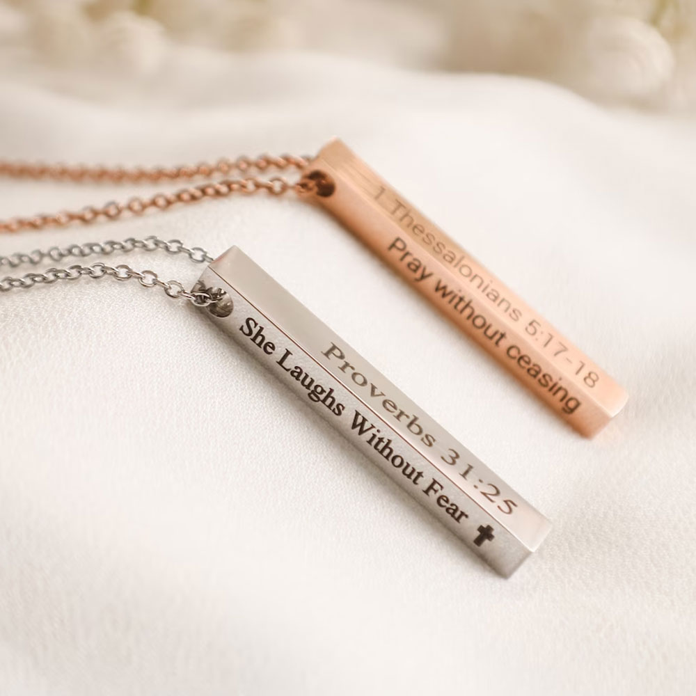 Custom Bible Verse Necklace for Woman