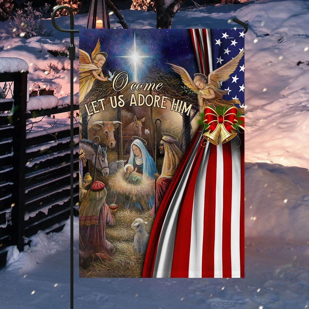 Jesus Is Born Christmas Flag