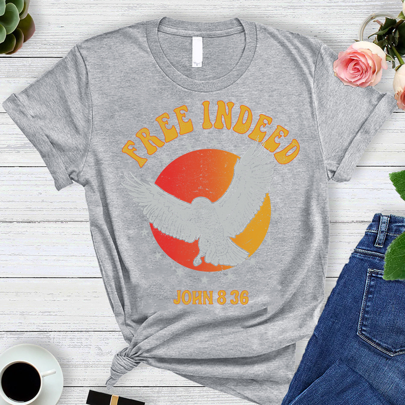 Free Indeed John 8:36 Christian T-Shirt