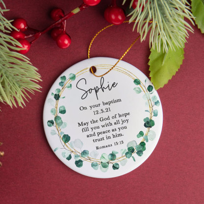 Personalized Bible Verse Baptism Ornament