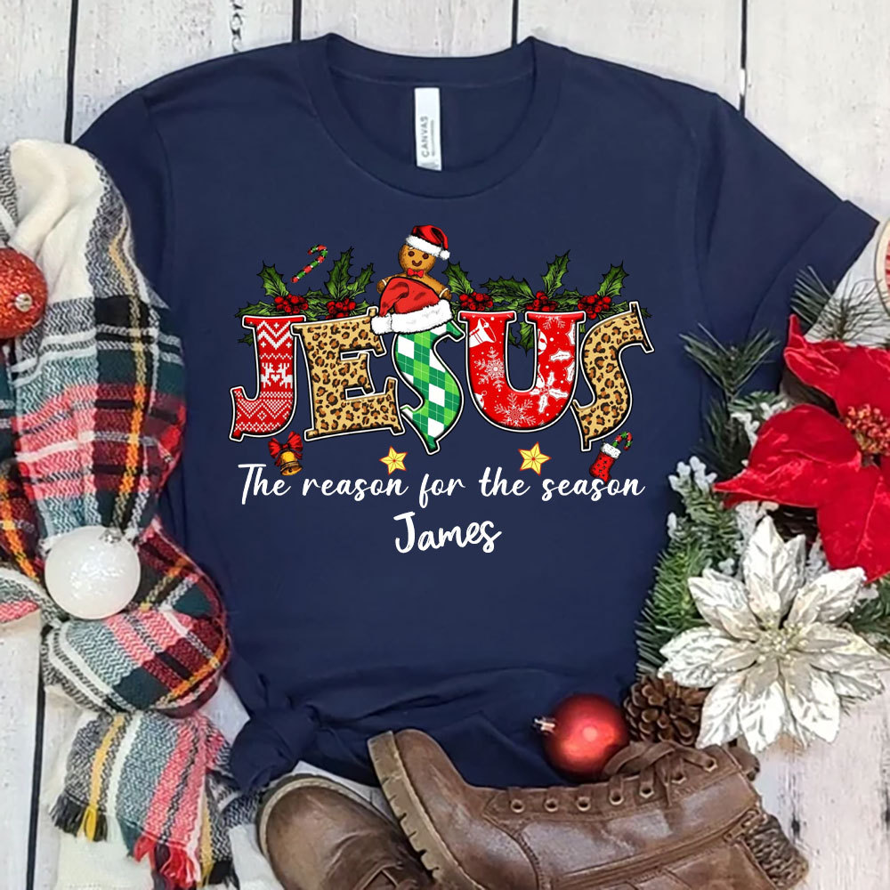 Personalized Jesus Is the Reason Christmas Christian T-Shirt