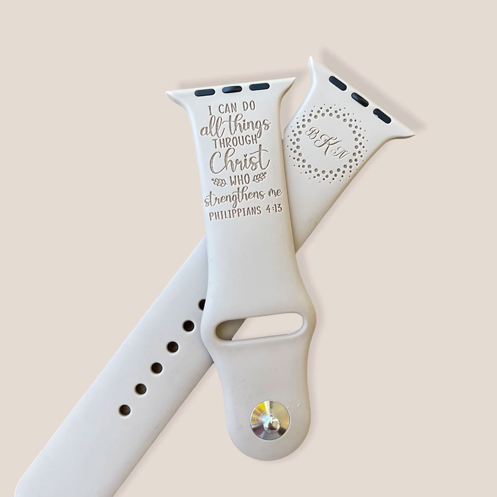 Personalized I Can Do All Things Through Christ Watch Band