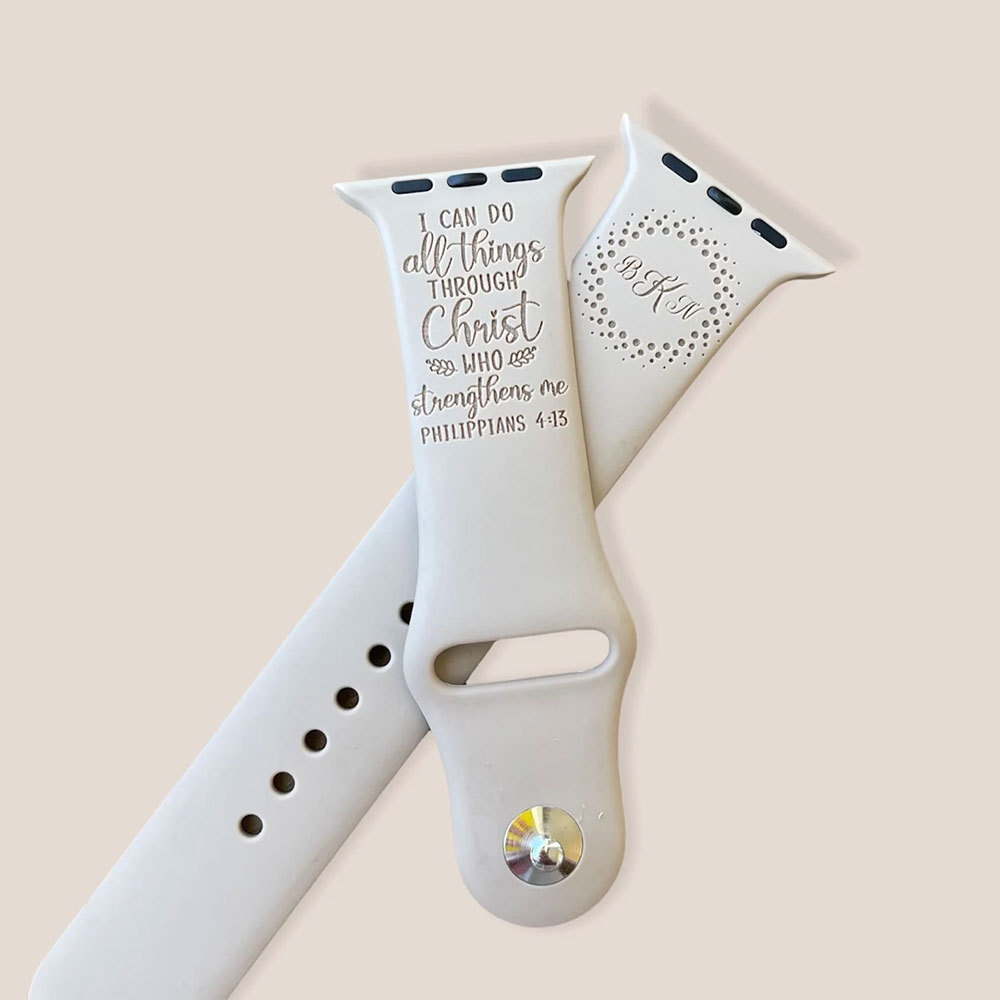 Personalized I Can Do All Things Through Christ Watch Band