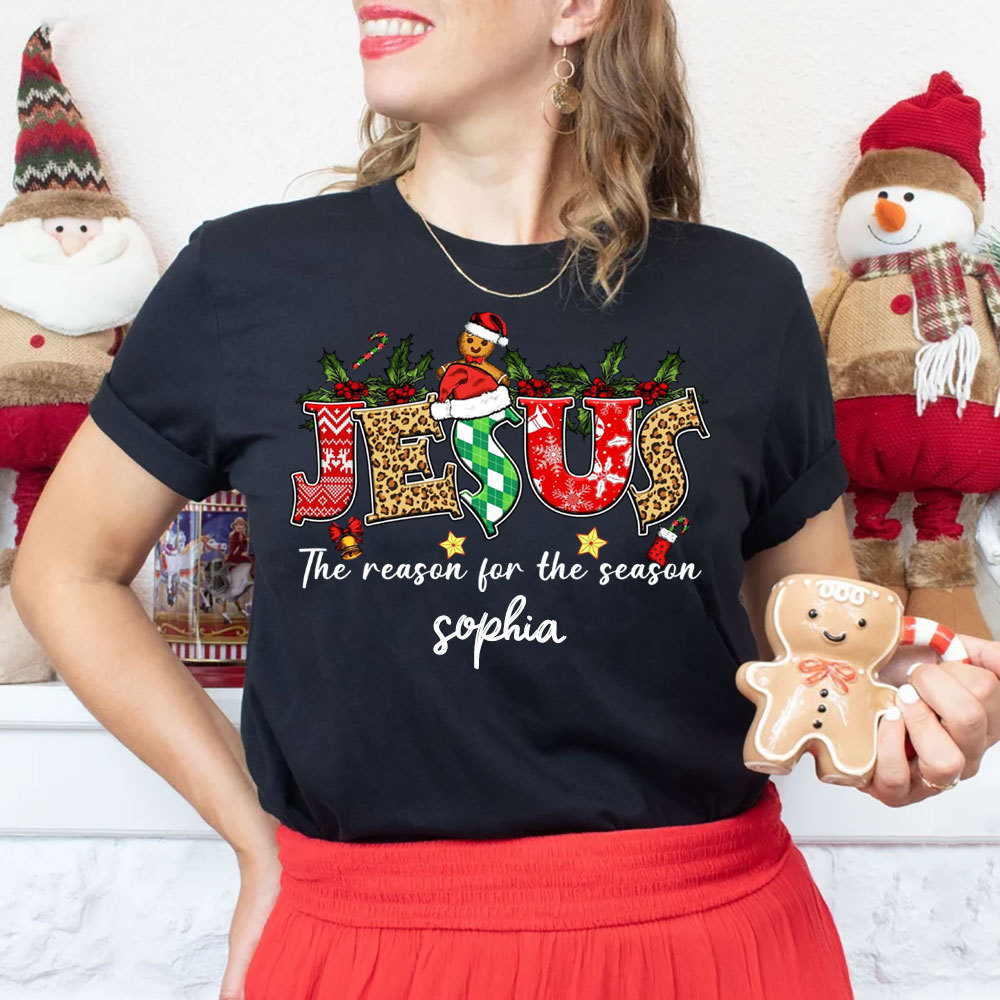 Personalized Jesus Is the Reason Christmas Christian T-Shirt