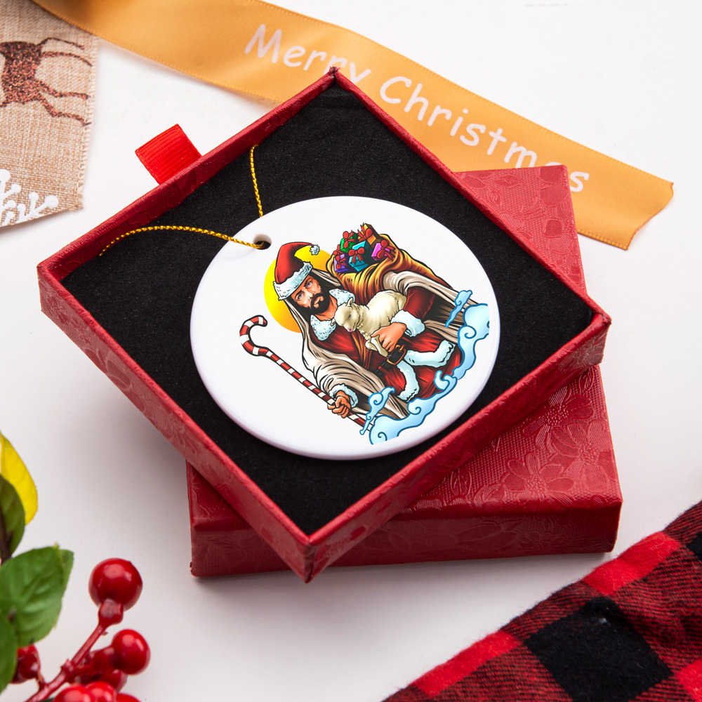 Santa Jesus Christmas Ornament
