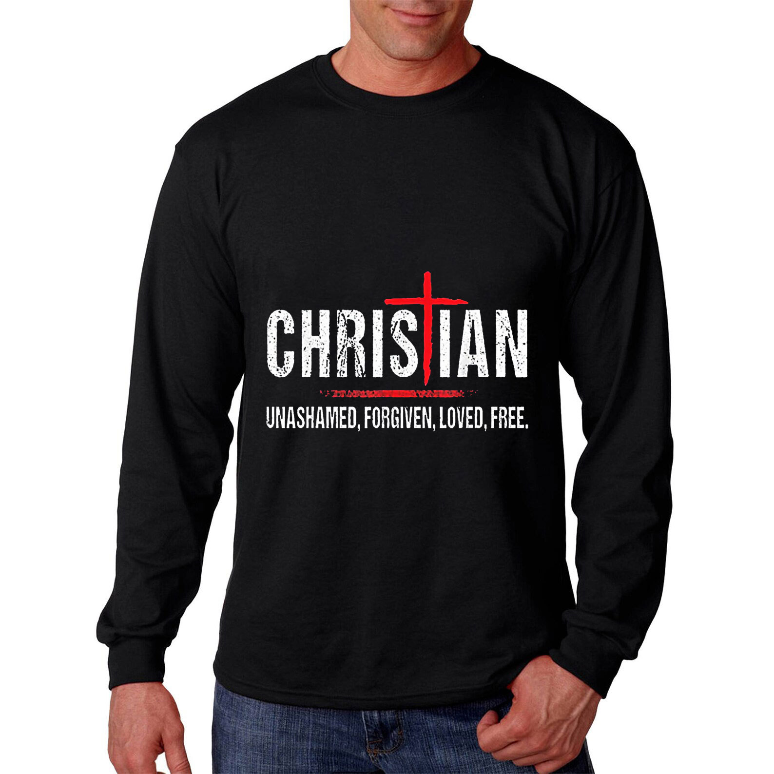 Christian Jesus Cross  Long Sleeve Tee