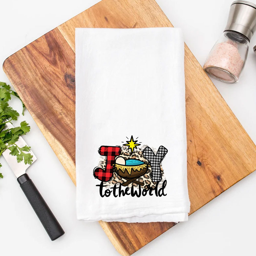 Joy to the World Christmas Tea Towel