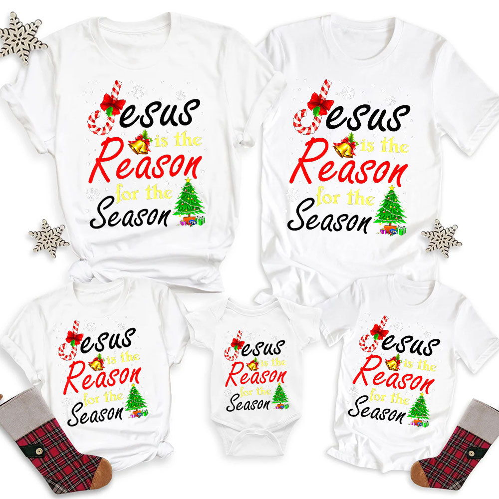 Jesus the Reason for the Season Christian Christmas Family Matching Shirts Sale - GuidingCross