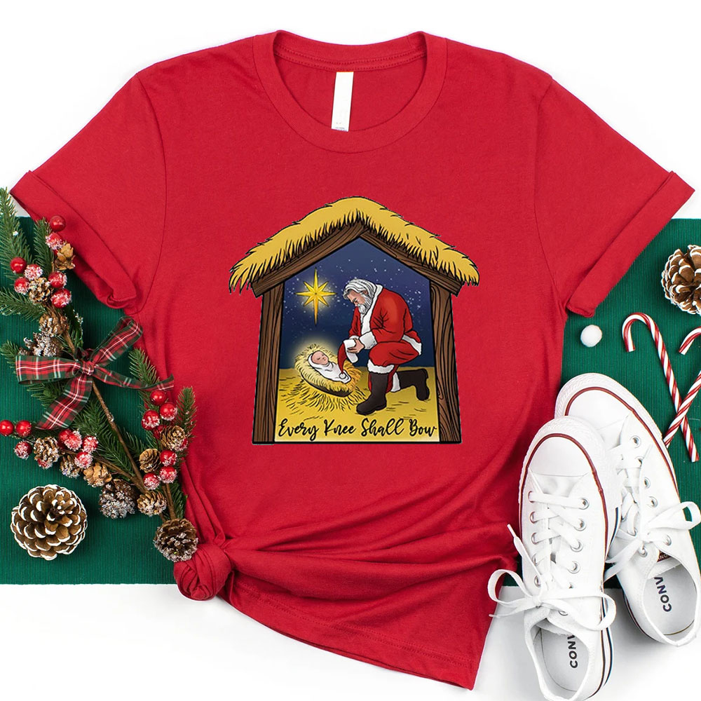 Every Knee Shall Bow Christmas Christian Shirt