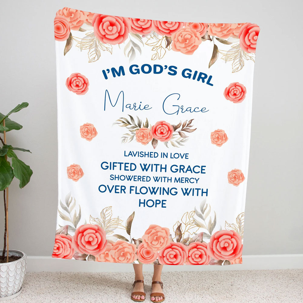 I'm God's Girl Custom Name Blanket