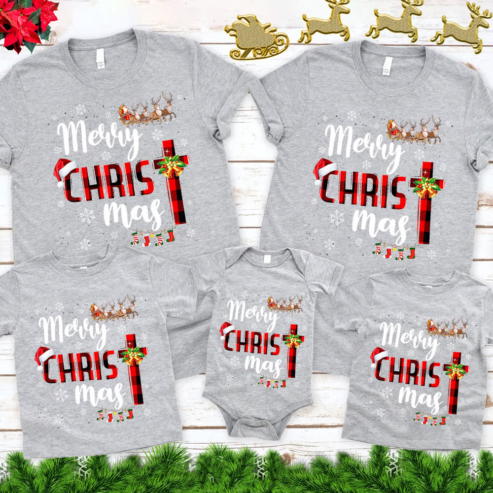 Christ Mas Holiday Christian Family Matching Shirts