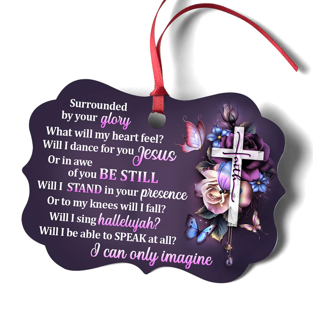 I Can Only Imagine Floral Cross Ornament