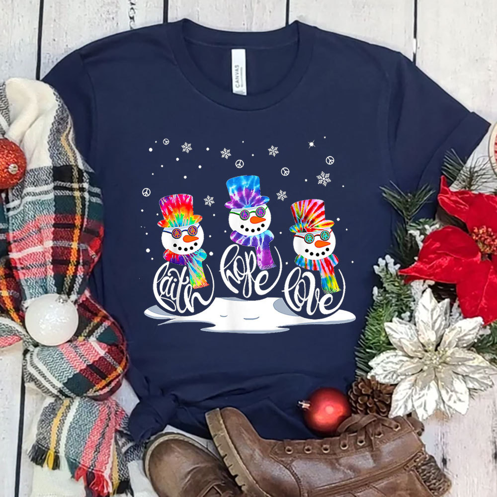 Christmas Faith Hope Love Snowman Shirt