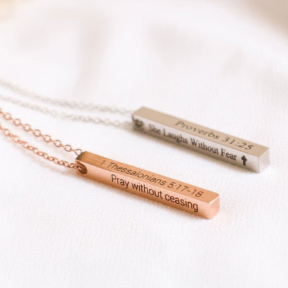 Custom Bible Verse Necklace for Woman