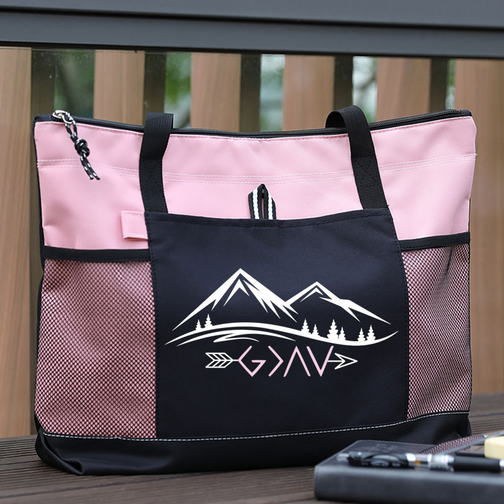 God Is Greater than the Highs and Lows Christian Tote Bag