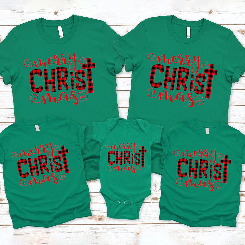 Merry Christ Mas Christian Christmas Family Matching Shirts