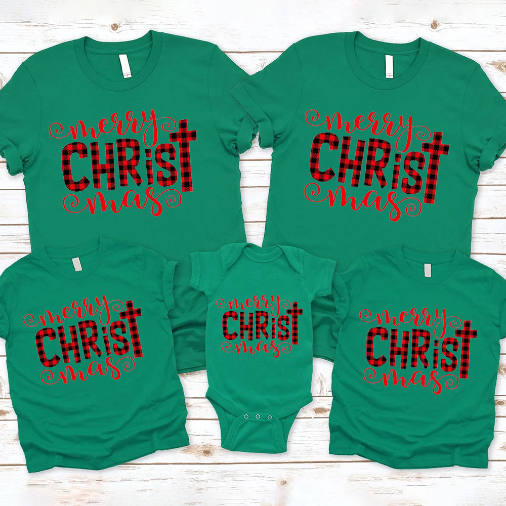 Merry Christ Mas Christian Christmas Family Matching Shirts