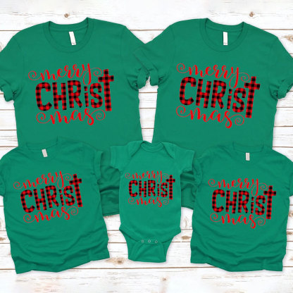 Merry Christ Mas Christian Christmas Family Matching Shirts