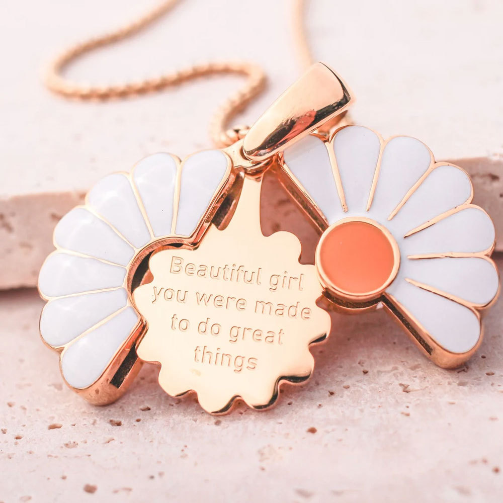 Hidden Message Daisy Locket Necklace Christian Jewelry
