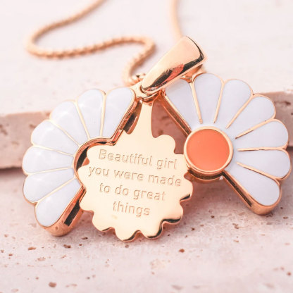 Hidden Message Daisy Locket Necklace Christian Jewelry