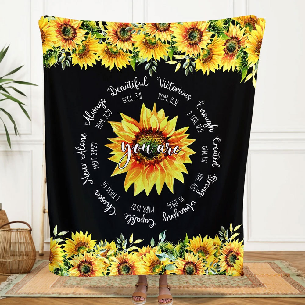 Christian You Are Sunflower Throw Blanket