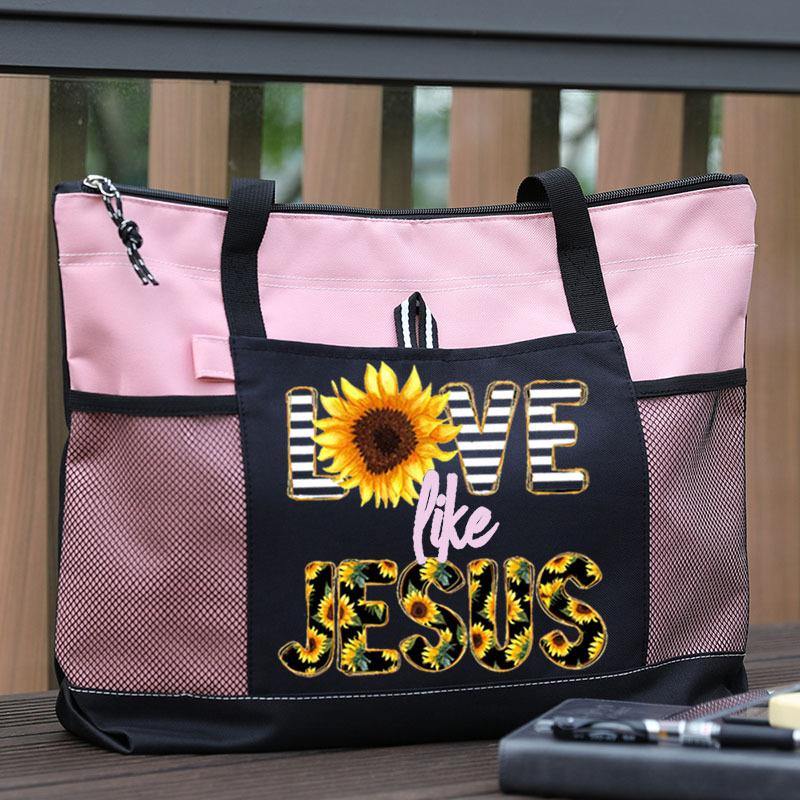 Love Like Jesus Sunflower Tote Bag
