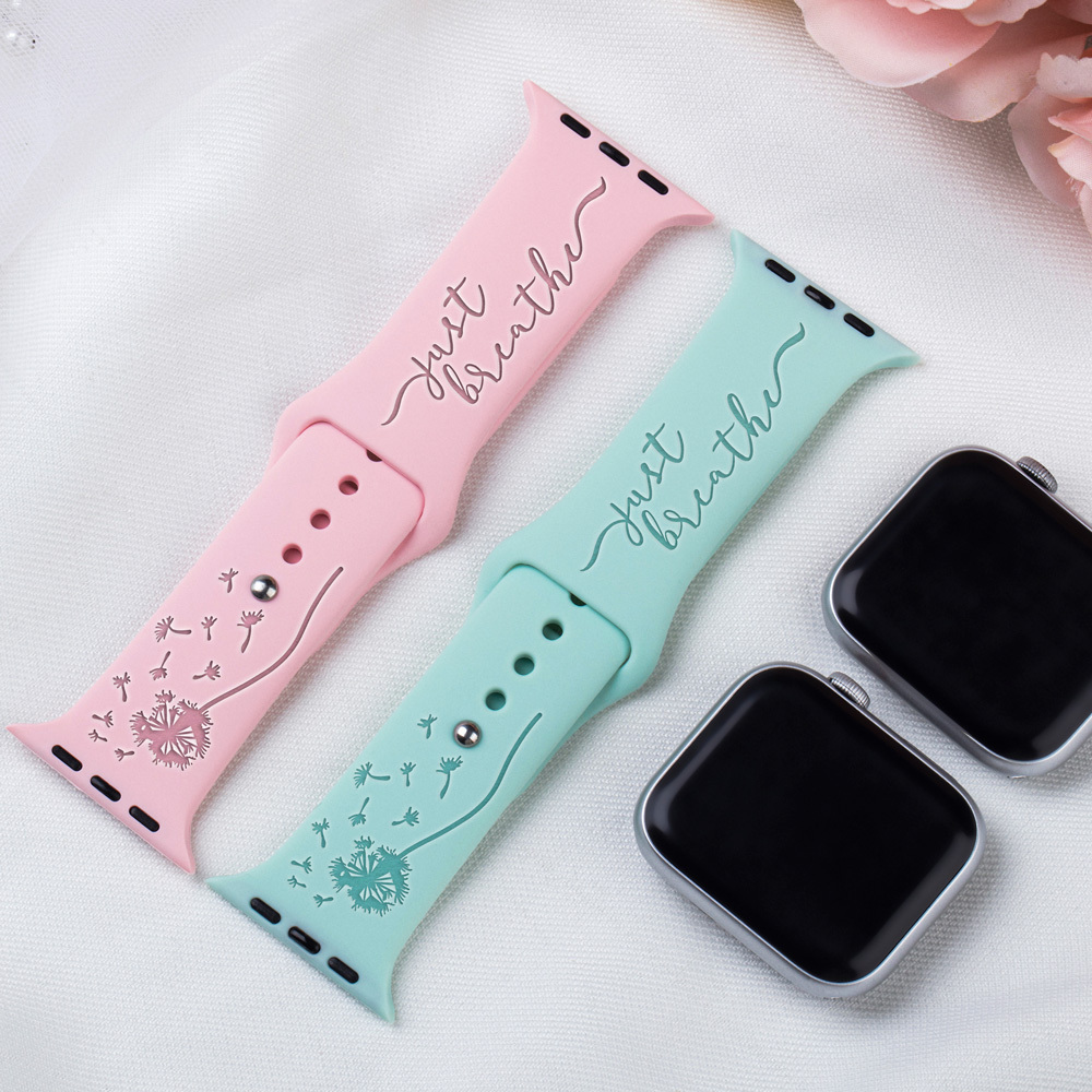 Just Breathe Engraved Watch Band for Apple, Fitbit and Samsung