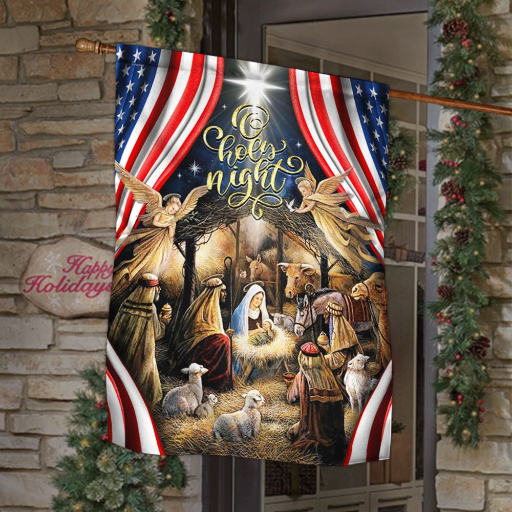 Oh Holy Night Christmas Flag