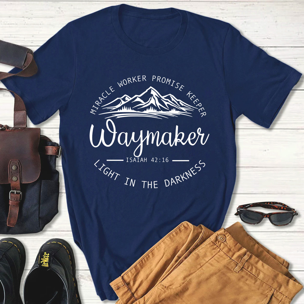 Waymaker Miracle Worker Promise Keeper Christian Tee